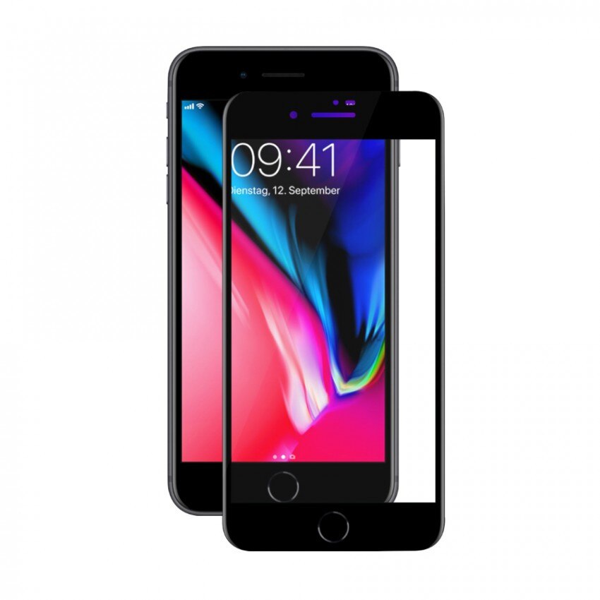 Folie sticla securizata 3D Tellur pentru iPhone 8 Plus, negru - TLL145026