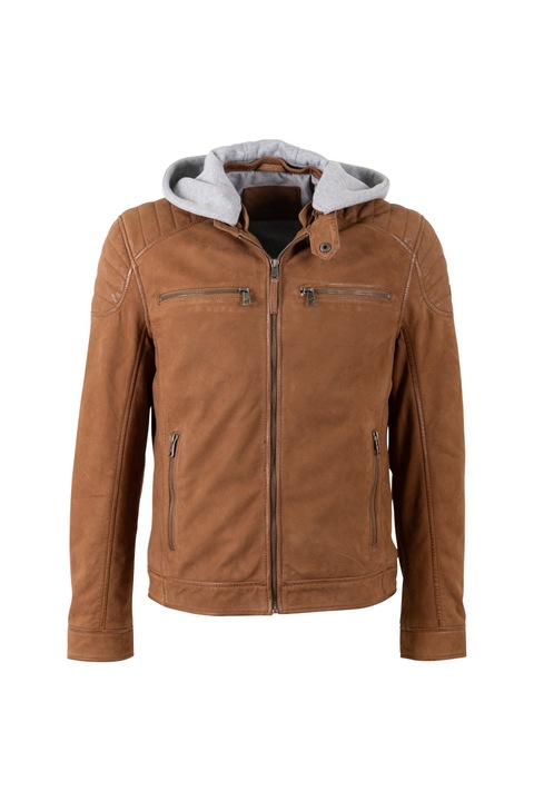 Geaca de Piele Barbati Mauritius Coniac Deschis, Maro cognac