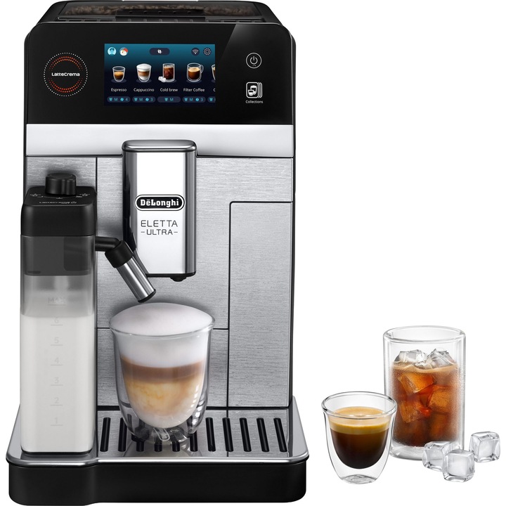 Pachet espressor Nespresso by De'Longhi Inissia, 1260 W, 19 bari, 0.7 l, Negru + aparat pentru spumare lapte Aeroccino, set capsule degustare inclus