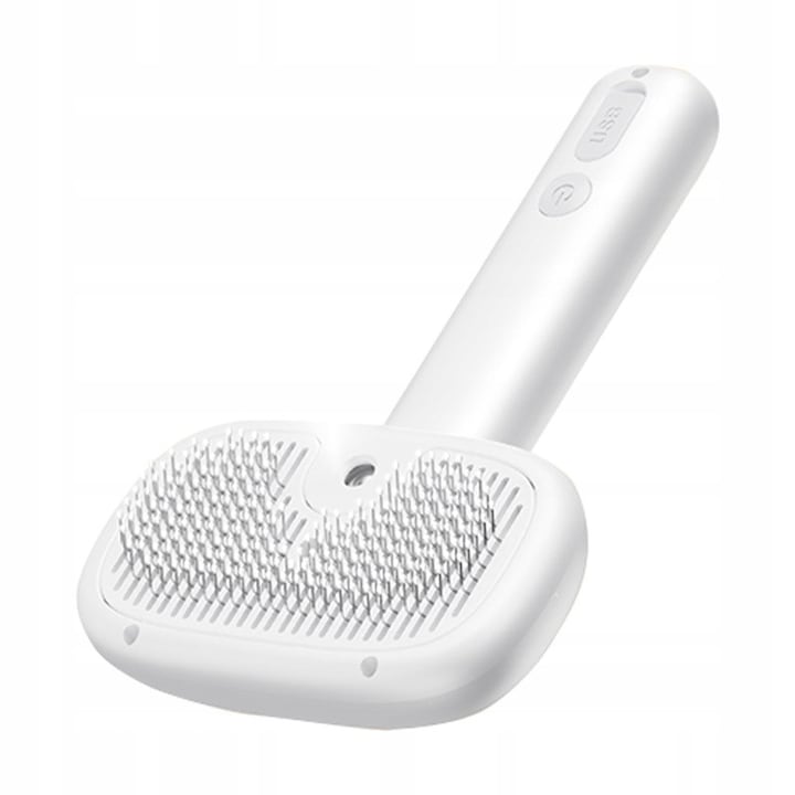Perie pentru blana Rojeco FU8WVO6U, cu functie abur si incarcare USB, alb