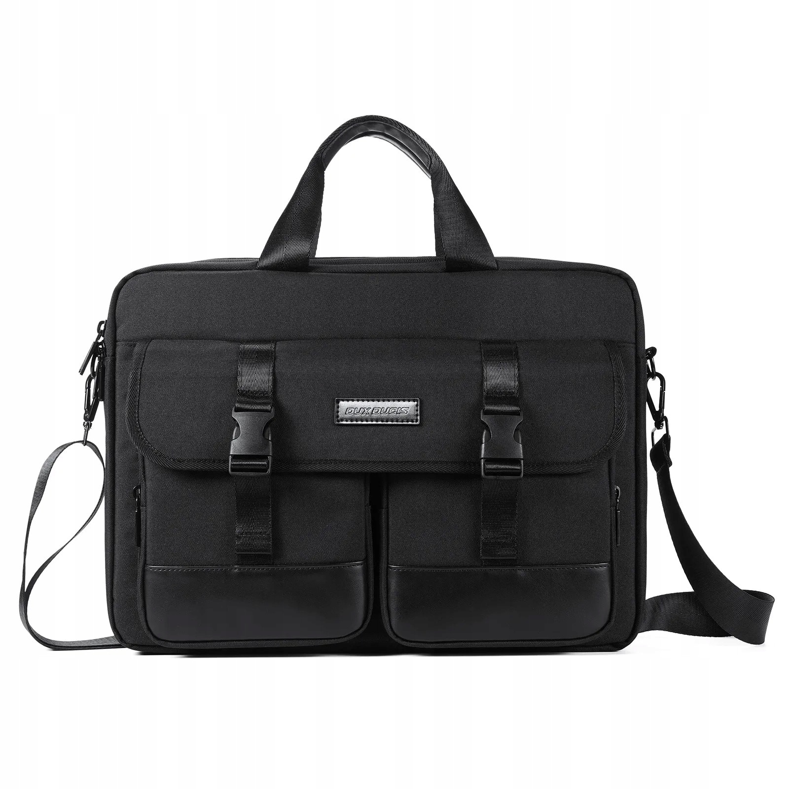 Dux Ducis, geanta pentru laptop din textil EDGE P931R8480 cu bretea detasabila si buzunare multiple, negru, 14–15.4"