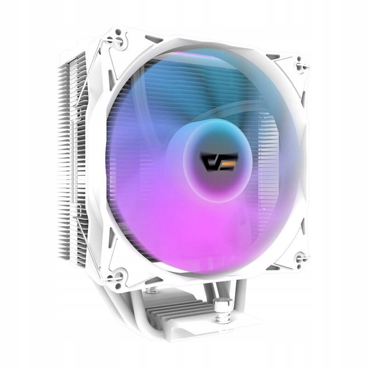 Cooler pentru procesor DarkFlash Z4 PRO MIST (79DM7SXMI3), ARGB, ventilator 120 mm PWM, HDT/AGHP cu 4 heatpipe O6 mm, TDP 200W, compatibil LGA1700/1200/115x si AM5/AM4, alb, inaltime 155 mm