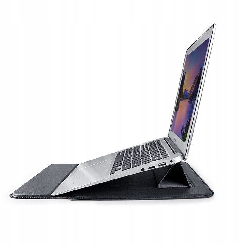 Husa pentru laptop Devia Ultra-Thin WES4JA8N, piele sintetica, rezistenta la apa, negru, 13,3 inch