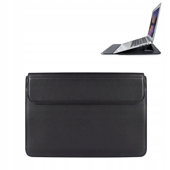 Husa pentru laptop Devia Ultra-Thin WES4JA8N, piele sintetica, rezistenta la apa, negru, 13,3 inch