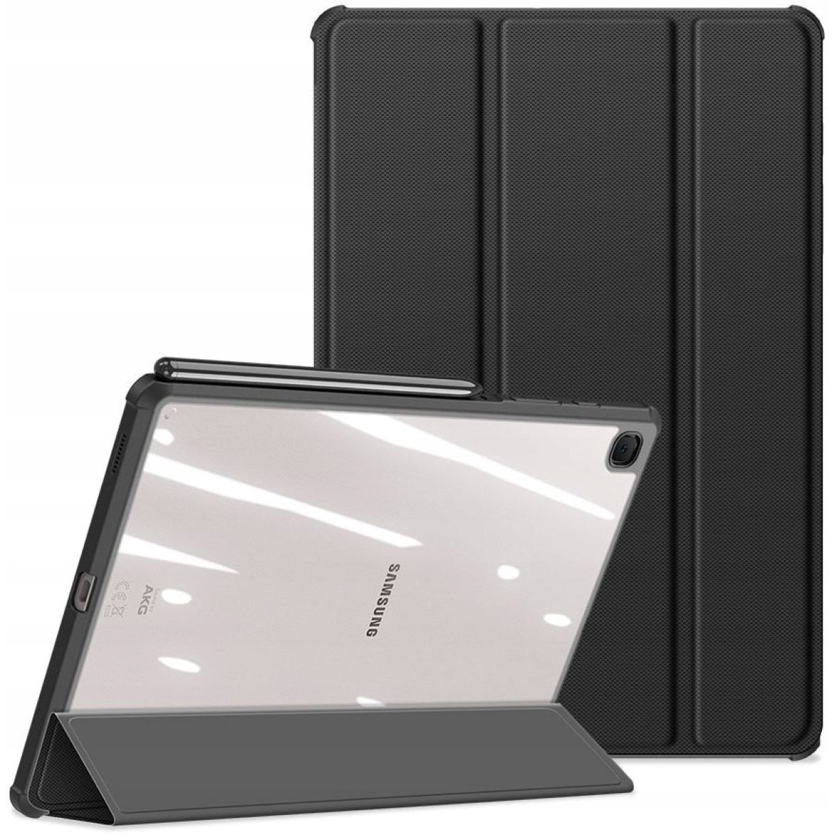 Husa pentru Samsung Galaxy Tab S6 Lite Dux Ducis Toby AEKUV7NRRNZD, pancera cu clapeta Smart Case, suport pentru stylus si stand in doua pozitii, negru