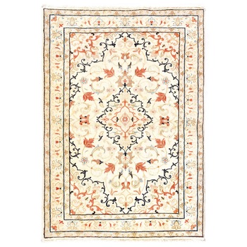 Covor Persan Kashan Bej 145X105,lucrat manual din Lana. Covor Persan Kashan Bej 145X105,lucrat manual din Lana.