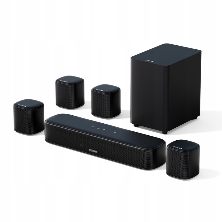 Soundbar Ultimea Aura A40 (60S6ZWSY0U6N), 7.1 virtual surround, 330 W, 8 difuzoare, subwoofer 4 inch cu fir, Bluetooth 5.3, negru