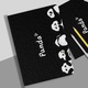 Husa tip book pentru iPad mini 6 (8.3") Book Five Pandas, cu imprimeu panda, negru