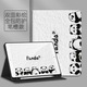 Husa pentru iPad mini 6 (8.3") emag-FYN-K0206-260824-393, cu suport pentru Apple Pencil, imprimeu panda, alb/negru