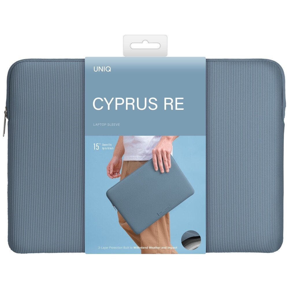 Uniq, husa pentru laptop din neopren Cyprus Ridge Edition, albastru, 16 inch