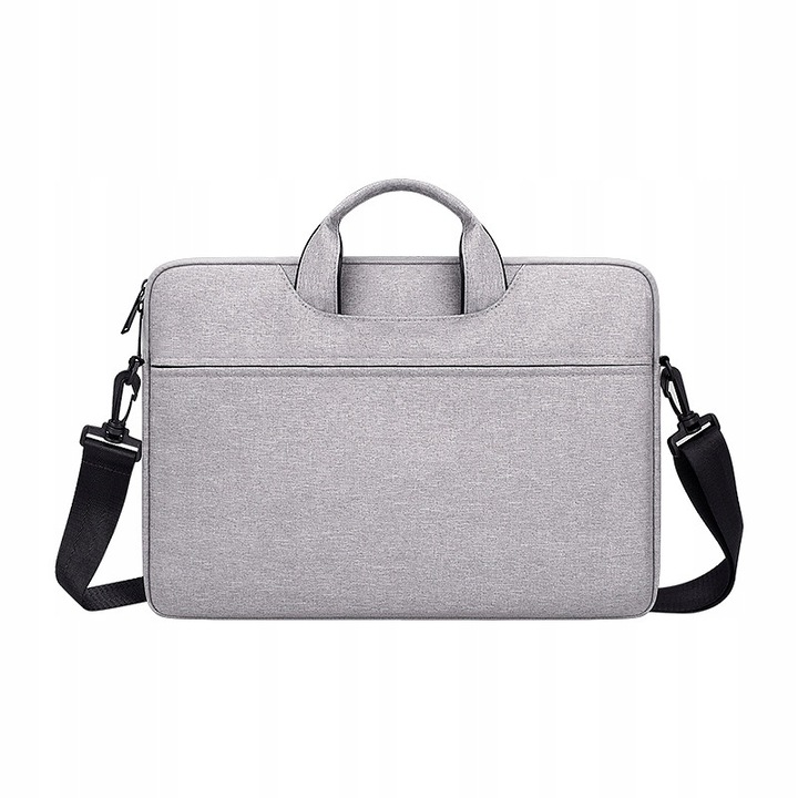Devia, torba pentru laptop din poliester Justyle 15,4 cu protectie antisoc, rezistenta la apa, gri, 38 x 27 x 3 cm