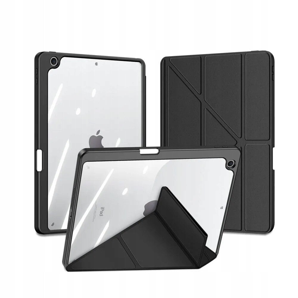 Husa folio Dux Ducis MAGI H5EIJU6R8 pentru iPad, spate transparent cu suport pentru Apple Pencil, negru, compatibil iPad 10.9 (2022)