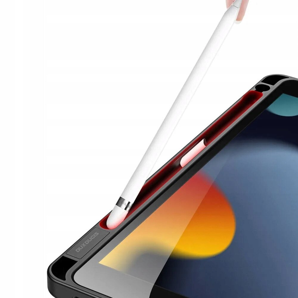 Husa folio Dux Ducis MAGI H5EIJU6R8 pentru iPad, spate transparent cu suport pentru Apple Pencil, negru, compatibil iPad 10.9 (2022)
