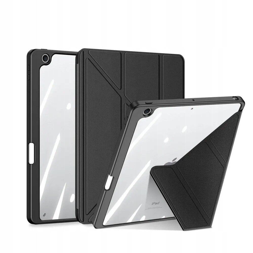 Husa folio Dux Ducis MAGI H5EIJU6R8 pentru iPad, spate transparent cu suport pentru Apple Pencil, negru, compatibil iPad 10.9 (2022)