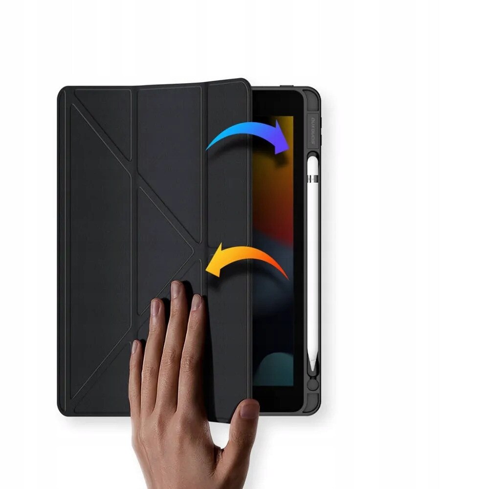 Husa folio Dux Ducis MAGI H5EIJU6R8 pentru iPad, spate transparent cu suport pentru Apple Pencil, negru, compatibil iPad 10.9 (2022)