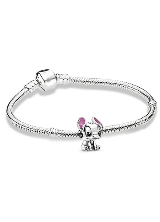 Charm Stitch Disney sterling ezüstből, zománccal, Pandora Moments kompatibilis, Többszínű, 16 x 13 x 11 mm