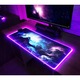 Pad pentru mouse BNTrade B2E1HEYNG7FLA, gaming cu iluminare LED RGB, antiderapant cu margini cusute, multicolor, 80 x 30 cm