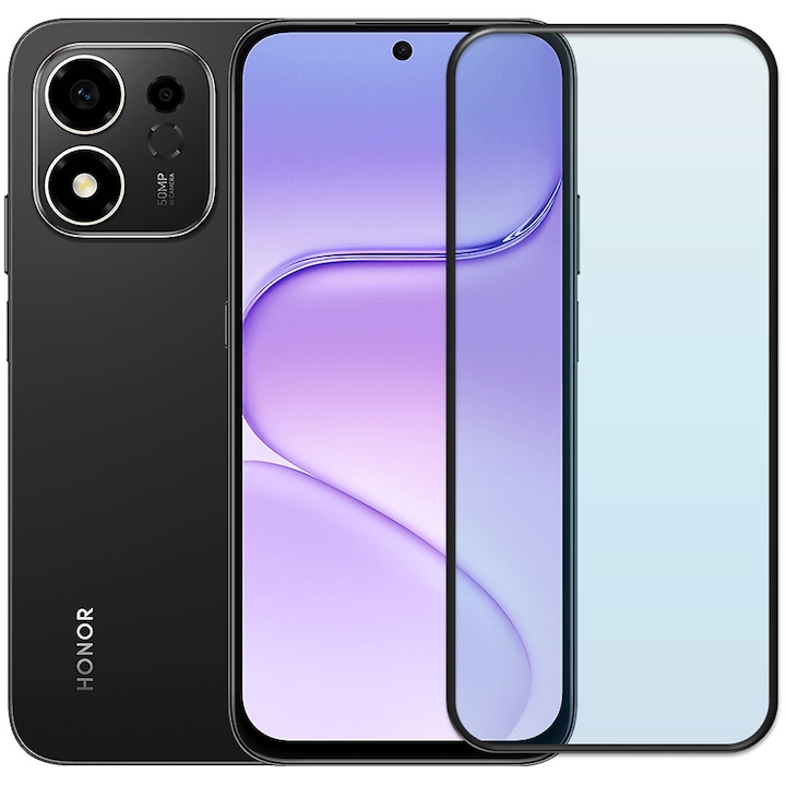 Folie din sticla securizata pentru Honor 600 Smart, HAMSTERBOX Glass Shield, Protectie completa ecran, Full face, Aplicare rapida, Case Friendly, Transparenta