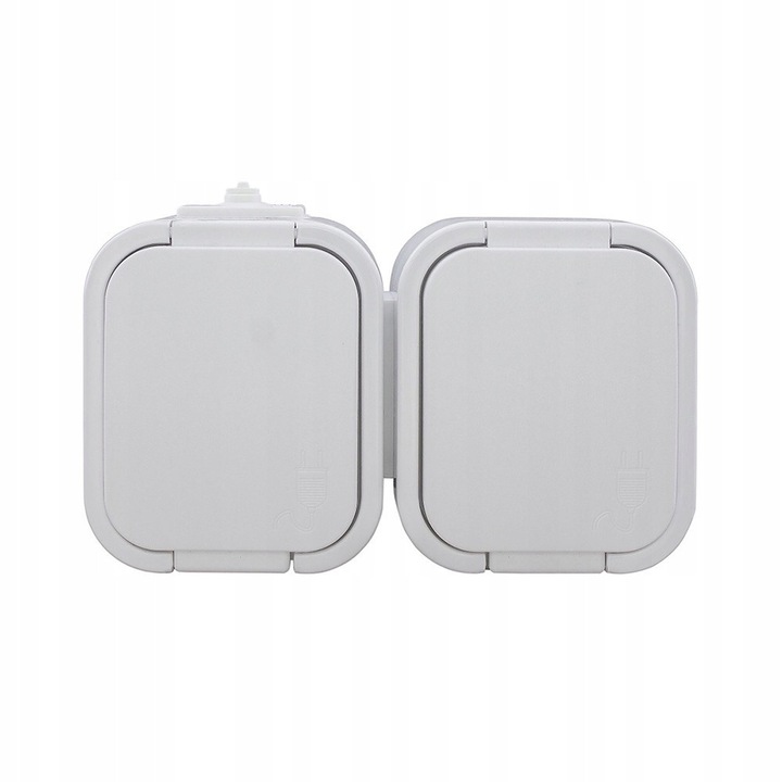 Priza etansa Abex B2 (NT-6B2/P), IP54, montaj aparent, 10A 250V, alb, cu intrerupator unipolar