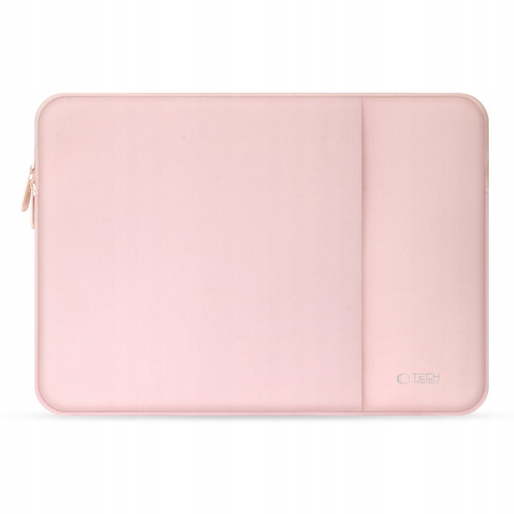 Etui neopren pentru laptop Tech-Protect XR87TNDMEBJ37, compatibil pana la 13 inch, Dusty Rose, 33.5 x 22.5 x 3 cm