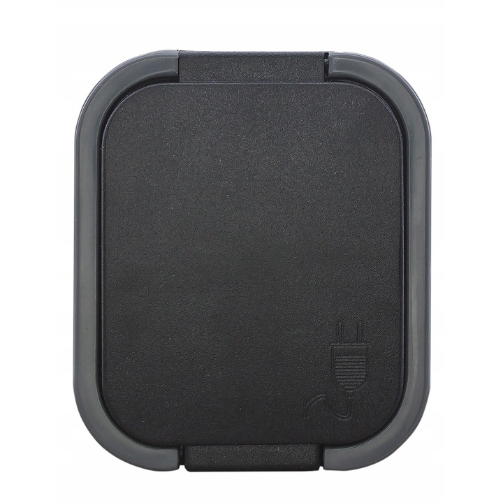 Priza simpla aparenta Abex B2 NT-16B2, etansa IP44, 16 A, gri/negru