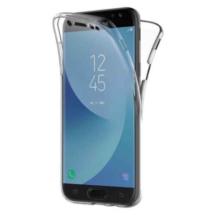 Калъф за Samsung Galaxy J7 2017, MyStyle FullBody ultra slim TPU, прозрачен отпред - отзад