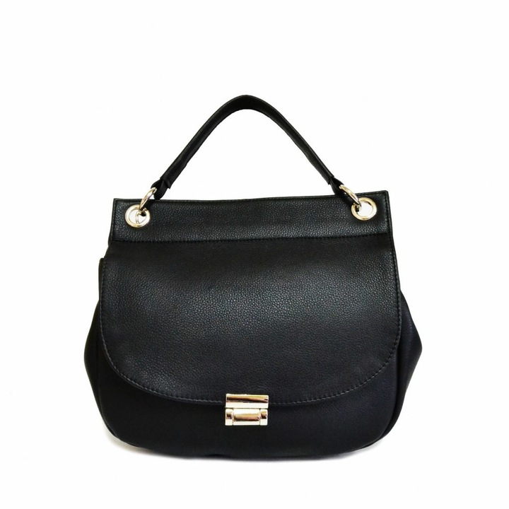 Zea Posete & Accesorii Női táska, természetes bőr, fekete