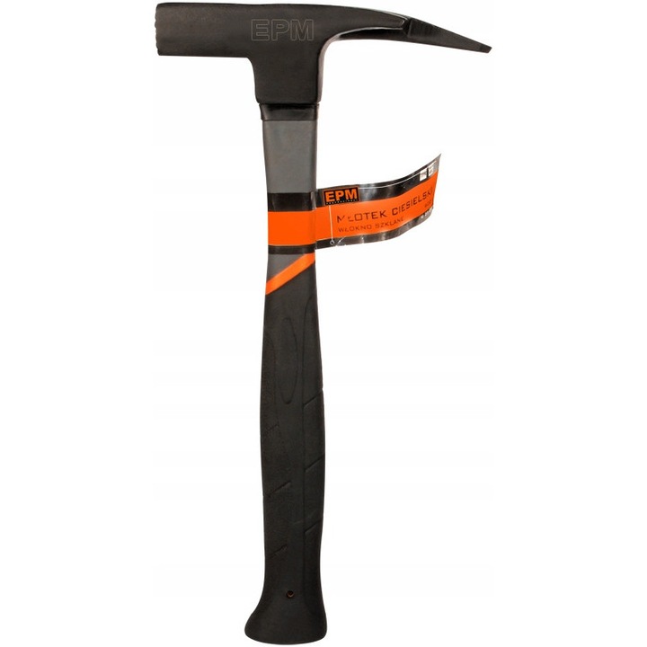 Ciocan de tamplarie EPM E-420-3060, 600 g, trunchi din fibra de sticla, maner TPR ergonomic anti-alunecare, cap cu magnet si prindere pentru cui, calit 48–56 HRC, negru