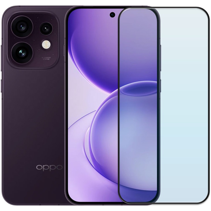 Folie din sticla securizata pentru Oppo Reno 16 5G, HAMSTERBOX Glass Shield, Protectie completa ecran, Full face, Aplicare rapida, Case Friendly, Transparenta