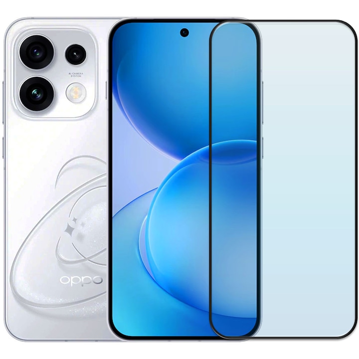 Folie din sticla securizata pentru Oppo Reno 16 F / Reno 16 FS, HAMSTERBOX Glass Shield, Protectie completa ecran, Full face, Aplicare rapida, Case Friendly, Transparenta