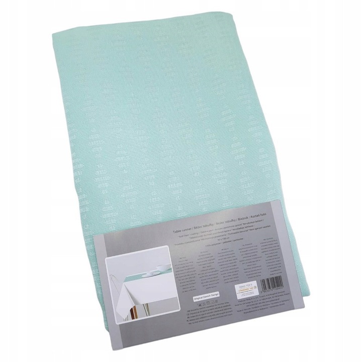 AZLODE1RGWA1 asztali futó, foltálló, 100% poliészter, kék, 40 x 150 cm, Oeko-Tex Standard 100