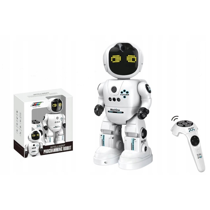 Робот играчка Norimpex Future Machine 7MBLIHWQA, програмируем 50 действия, управление с дистанционно и жестове, презареждаем, бял