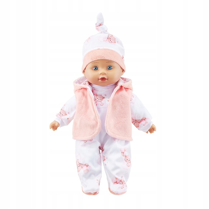 Lala bobas interactiva Smily Play Julka SP85219, vorbeste in poloneza si engleza, povesteste si canta, moale, roz/alb, 32 cm