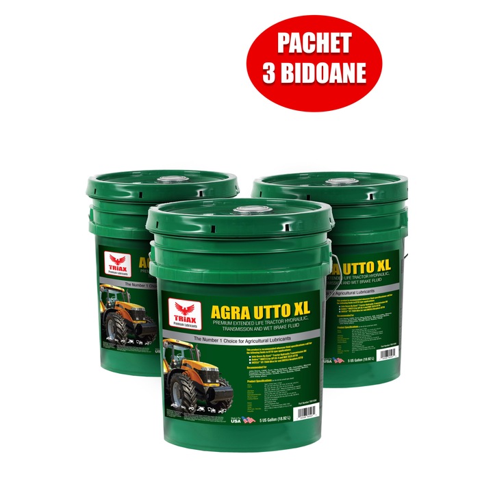 Pachet 3 buc Ulei Hidraulic Pentru Tractoare si Utilaje Agricole TRIAX Agra UTTO XL John Deere J20C, 18.92 L