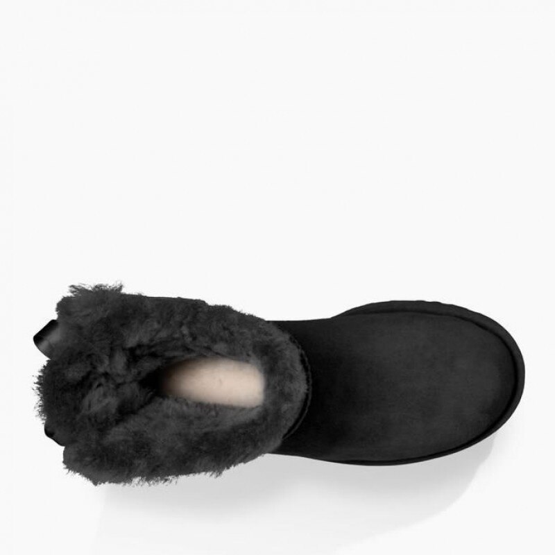 Cizme Dama, UGG, Mini Bailey Bow II - Black, 1016501-BLK, Negre