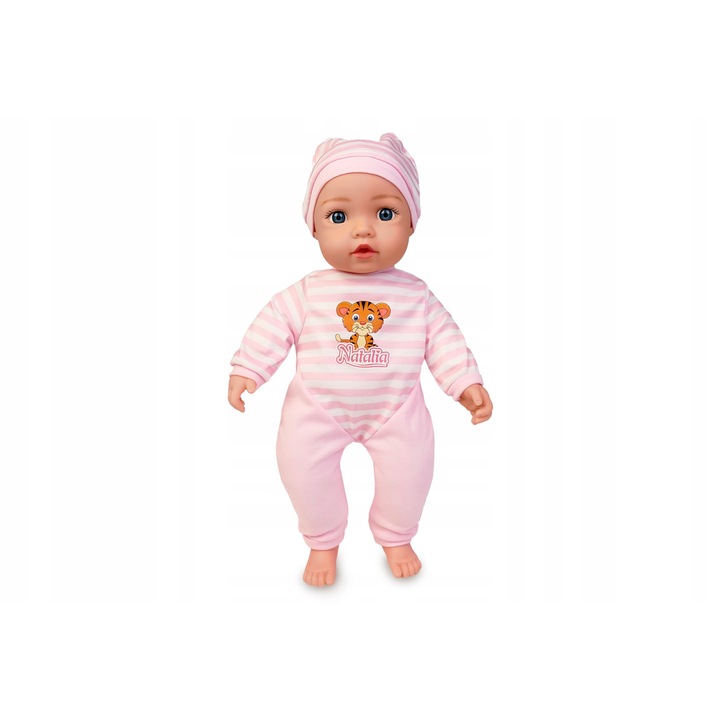 Papusa Artyk Natalia, bebelus 43 cm, cu hainuta si caciulita, roz