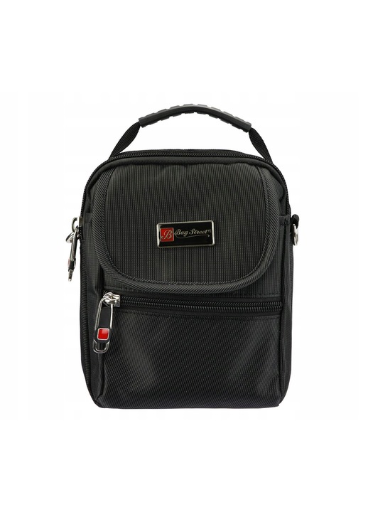 Bag Street, мъжка чанта от полиестер, модел 2360, черна, 16 x 19 x 9 см, презрамка 170 см, побира A4