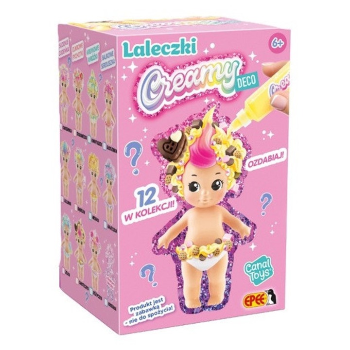 Papusa surpriza Epee Creamy Deco ACTDYVNLUE, de decorat, una din 12 in colectie, multicolor