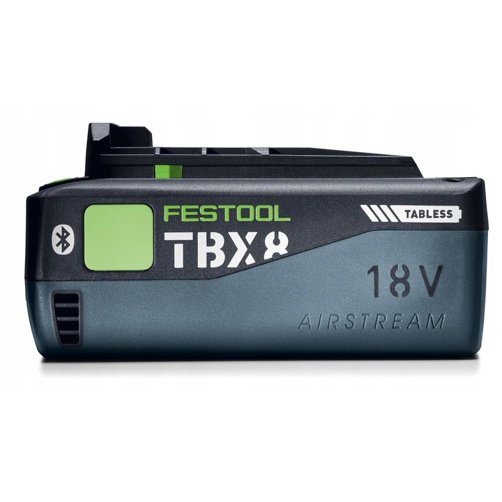 Acumulator Festool BP 18 TBX 8 ASI (578746), 18 V, 8 Ah, tabless, Bluetooth®, AIRSTREAM, negru/verde