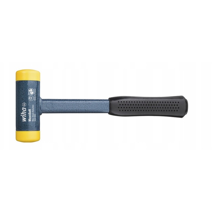 Ciocan fara recul Wiha 702128, cap O60 mm, mediu-tare, maner din otel, 1879 g, lungime 375 mm, multicolor