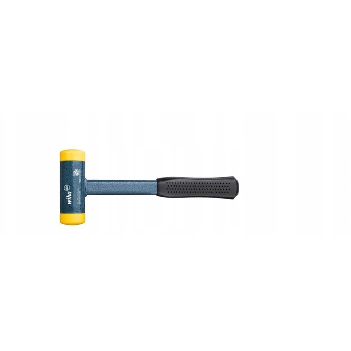 Ciocan fara recul Wiha 702127, capete mediu-tare galbene, maner din otel, diametru bijak 50 mm, 1277 g, 365 mm, galben/negru