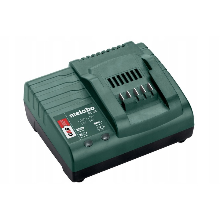 Incarcator baterii Metabo SC 30 (27048001), Li‑Ion 12–18 V, 1,5 A, Air Cooled, 40 W, verde