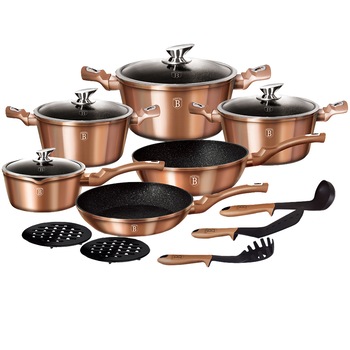 Set gatit 15 piese BerlingerHaus Rose Gold BH/1224N, inductie Set gatit 15 piese BerlingerHaus Rose Gold BH/1224N, inductie