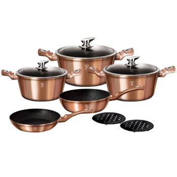 Set gatit 10 piese BerlingerHaus Rose Gold BH/1220N, inductie Set gatit 10 piese BerlingerHaus Rose Gold BH/1220N, inductie