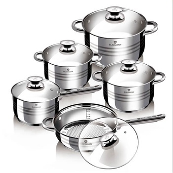 Set oale si tigai otel inoxidabil (10 piese) Jumbo Gourmet Line Blaumann BL 1637 Set oale si tigai otel inoxidabil (10 piese) Jumbo Gourmet Line Blaumann BL 1637
