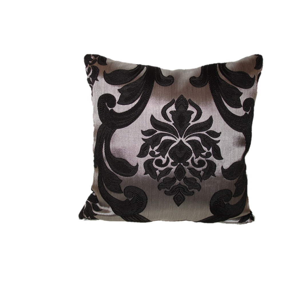 Fata de perna decorativa, JULIA, gri/negru, 40x40 cm