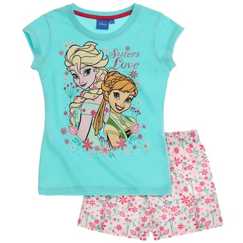 Pijamale maneca scurta Disney Frozen bleu/ alb 8 ani, 128 cm Pijamale maneca scurta Disney Frozen bleu/ alb 8 ani, 128 cm