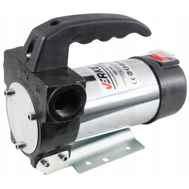 Pompa pentru combustibil Verke 8KM92FO31OR, pentru motorina/ulei alimentar, 230 V, 180 W, 50 l/min, racord 25 mm (3/4"), inaltime max. 10 m, negru/argintiu