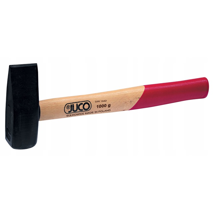 Ciocan de despicat Juco 1 kg (360 mm), otel C45, coada din lemn de fag lacuita, 43 HRC, multicolor, 9OMY6Z9IDT