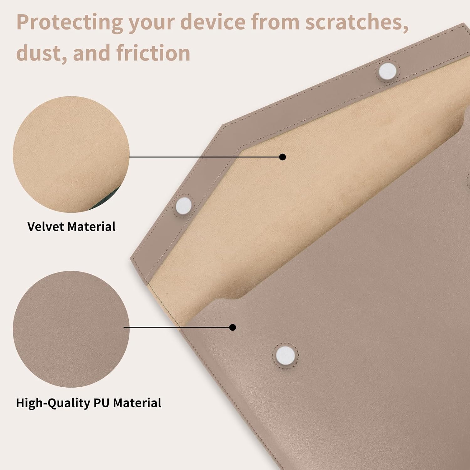Husa Eleganta Laptop 11-16 Inch, Piele PU, Maro Deschis